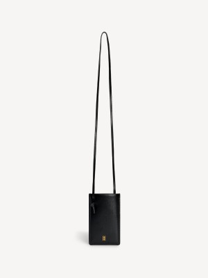 Autres Accessoires By Malene Birger Aya Leather Phone Pouch Noir | FR_BB12992