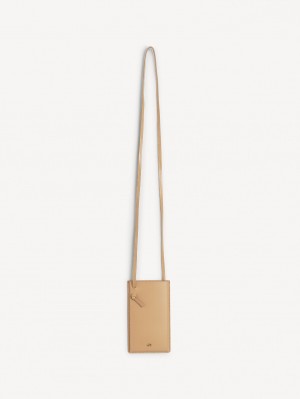 Autres Accessoires By Malene Birger Aya Leather Phone Pouch Sable | FR_BB70491