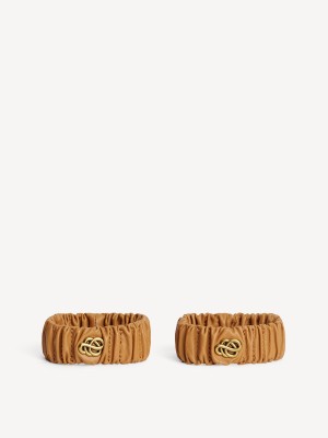 Autres Accessoires By Malene Birger Evelo Leather Wrist Bands Raw Sugar | FR_BB46014
