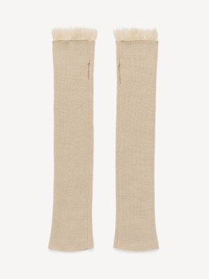 Autres Accessoires By Malene Birger Fezan Gloves Oyster Gray | FR_BB47185