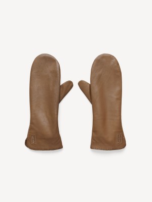 Autres Accessoires By Malene Birger Ginnyl Leather Mittens Shitake | FR_BB60019
