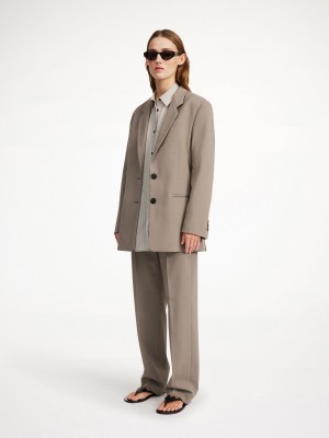 Blazer By Malene Birger Ophie Single-breasted Shitake | FR_BB87465