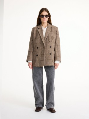Blazer By Malene Birger Railey Double-breasted Autumn check | FR_BB96866