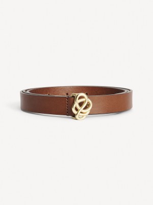 Ceintures By Malene Birger Ouma Leather Marron Foncé | FR_BB62370