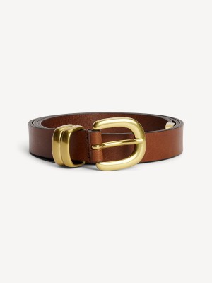 Ceintures By Malene Birger Zoilo Leather Marron Foncé | FR_BB23578