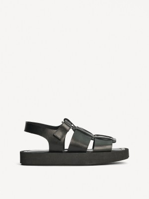Chaussure By Malene Birger Kleva Leather Sandals Noir | FR_BB22259