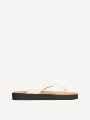 Chaussure By Malene Birger Marisol Leather Sandals Blanche | FR_BB67797