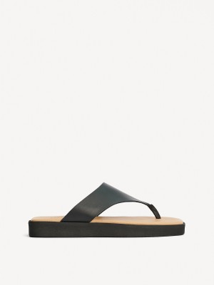 Chaussure By Malene Birger Marisol Leather Sandals Noir | FR_BB57809