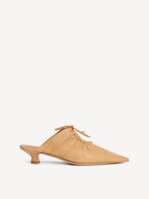 Chaussure By Malene Birger Masey Leather Mules Sable Beige | FR_BB30620