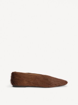 Chaussure By Malene Birger Merina Leather Flats Marron | FR_BB19434