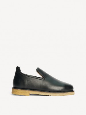 Chaussure By Malene Birger Romine Leather Slippers Noir | FR_BB72440