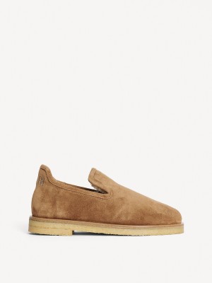 Chaussure By Malene Birger Romine Suede Slippers Marron | FR_BB90350