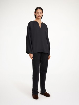 Chemises By Malene Birger Calias Tunic-style Blouse Noir | FR_BB50411