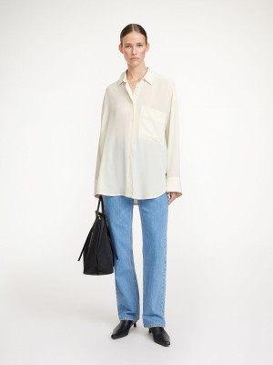 Chemises By Malene Birger Derris Organic Silk Blanche | FR_BB47018