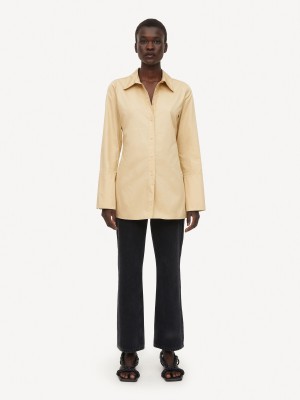 Chemises By Malene Birger Padano Organic Cotton Sable Foncé | FR_BB94931
