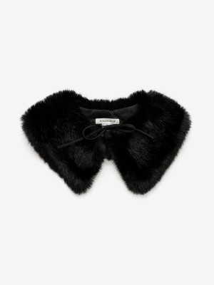 Echarpes By Malene Birger Cowie Faux Fur Collar Noir | FR_BB64273