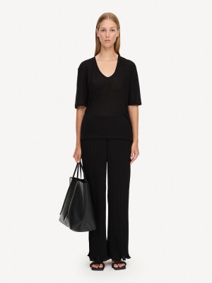 Hauts By Malene Birger Amaringa T-shirt Noir | FR_BB58352