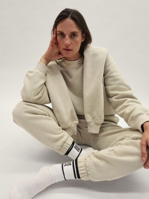Hauts By Malene Birger Apalia Organic Cotton Sweatshirt Oyster Gray | FR_BB76306