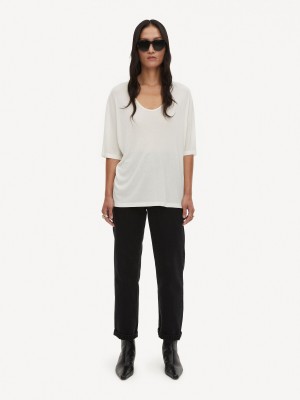 Hauts By Malene Birger Cevina Oversized T-shirt Blanche | FR_BB39616