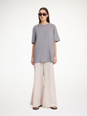 Hauts By Malene Birger Fayeh Organic Cotton T-shirt Grise | FR_BB34328