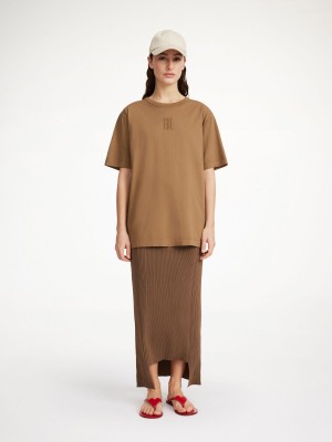 Hauts By Malene Birger Fayeh Organic Cotton T-shirt Shitake | FR_BB75258