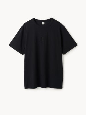 Hauts By Malene Birger Fayeh Organic Cotton T-shirt Noir | FR_BB47433