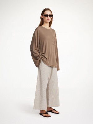 Hauts By Malene Birger Fayeh Oversized Longsleeve Shitake | FR_BB64120