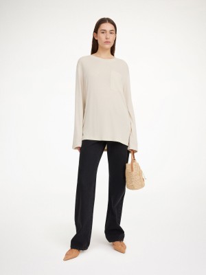 Hauts By Malene Birger Fayeh Oversized Longsleeve Oyster Gray | FR_BB31436