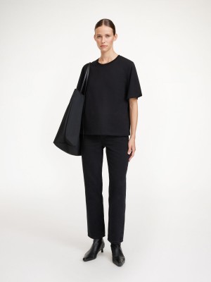 Hauts By Malene Birger Hedil T-shirt Noir | FR_BB83848