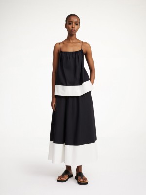 Hauts By Malene Birger Leonnes Organic Cotton Noir Blanche | FR_BB18369