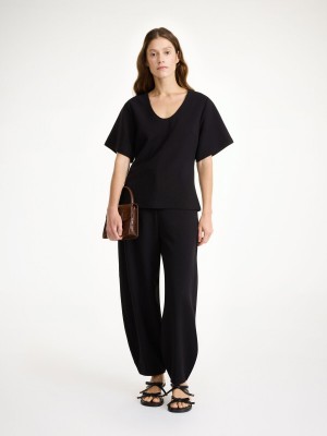 Hauts By Malene Birger Lunae T-shirt Noir | FR_BB87290