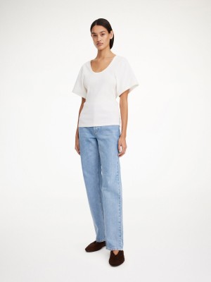 Hauts By Malene Birger Lunai T-shirt Blanche | FR_BB76827