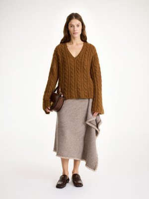 Knitwear By Malene Birger Cimone Cable-knit Sweater Bison | FR_BB16039