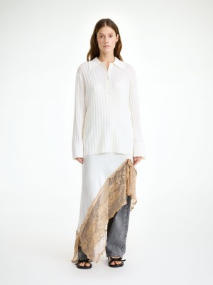 Knitwear By Malene Birger Delphine Merino Wool Sweater Blanche | FR_BB82487