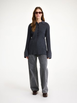 Knitwear By Malene Birger Delphine Merino Wool Sweater Grise | FR_BB99689