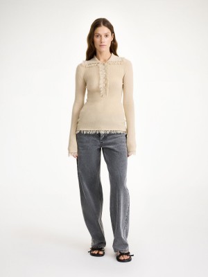 Knitwear By Malene Birger Dreele Wool-blend Sweater Oyster Gray | FR_BB67415