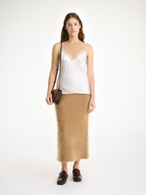Knitwear By Malene Birger Estille Midi Skirt Marron | FR_BB30295