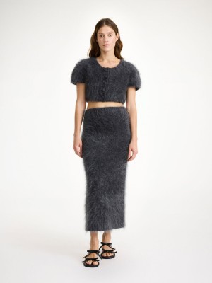 Knitwear By Malene Birger Estille Midi Skirt Grise | FR_BB91871