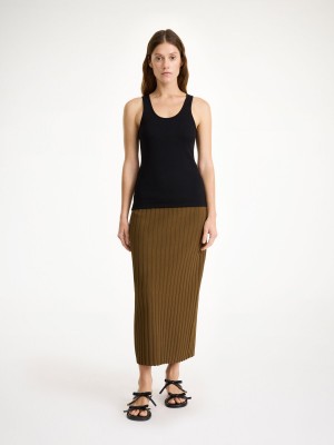 Knitwear By Malene Birger Fiemme Midi Skirt Shitake | FR_BB39890
