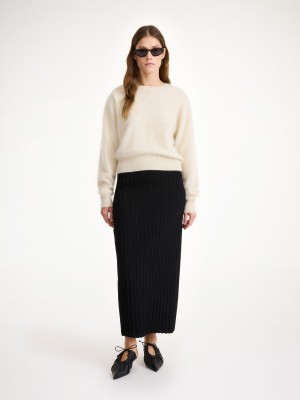 Knitwear By Malene Birger Fiemme Midi Skirt Noir | FR_BB63663