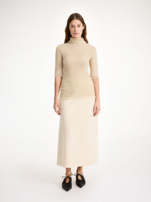 Knitwear By Malene Birger Jaxa Wool-blend Top Oyster Gray | FR_BB82095
