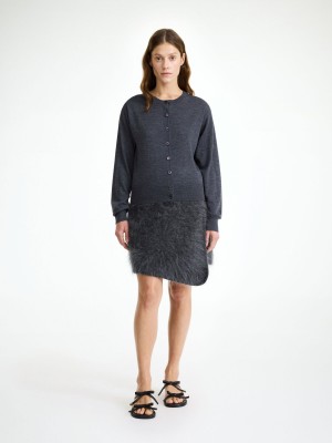 Knitwear By Malene Birger Krissah Mini Skirt Grise | FR_BB42254