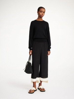 Knitwear By Malene Birger Mantea Wool-blend Sweater Noir | FR_BB19128