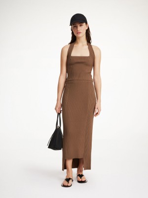 Knitwear By Malene Birger Merine Maxi Skirt Shitake | FR_BB80993