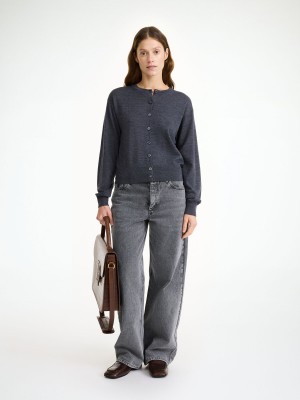 Knitwear By Malene Birger Montie Merino Wool Cardigan Grise | FR_BB12258