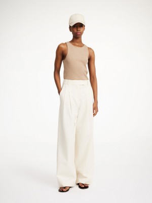 Pantalons By Malene Birger Cymbaria High-waisted Blanche | FR_BB69999