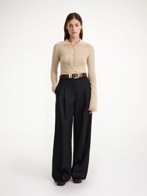 Pantalons By Malene Birger Cymbaria High-waist Noir | FR_BB52788