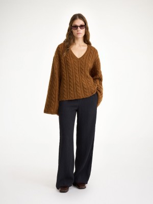 Pantalons By Malene Birger Darja Wide-leg Noir | FR_BB80432
