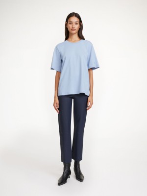 Pantalons By Malene Birger Florentina Leather Bleu Marine | FR_BB16496