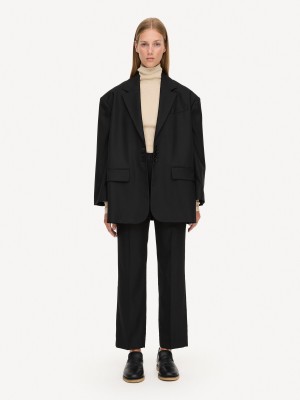 Pantalons By Malene Birger Igda Straight-leg Noir | FR_BB18275
